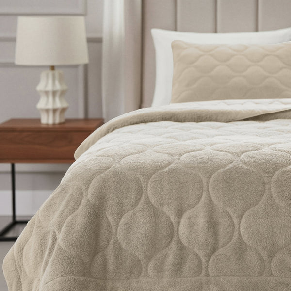 Teddy Fleece Lazy Duvet Teddy | Beige | King - 240cm (W) x 200cm (L) - The Bedding & Blankets Store