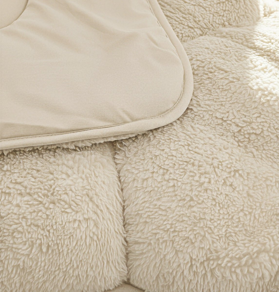 Teddy Fleece Lazy Duvet Teddy | Beige | King - 240cm (W) x 200cm (L) - The Bedding & Blankets Store