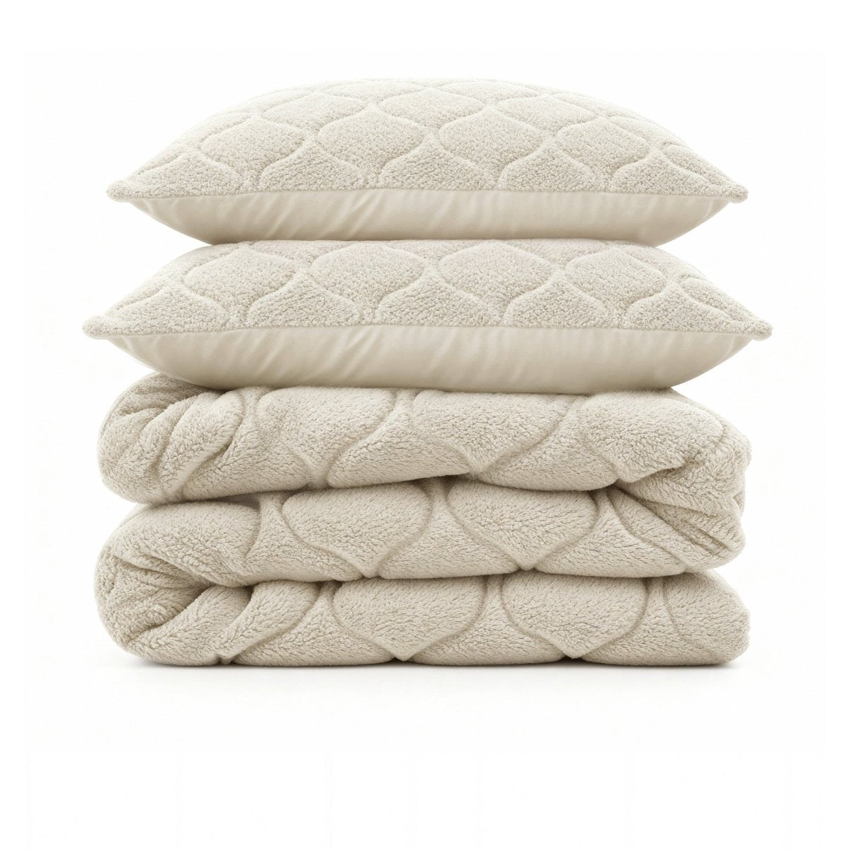 Teddy Fleece Lazy Duvet Teddy | Beige | King - 240cm (W) x 200cm (L) - The Bedding & Blankets Store