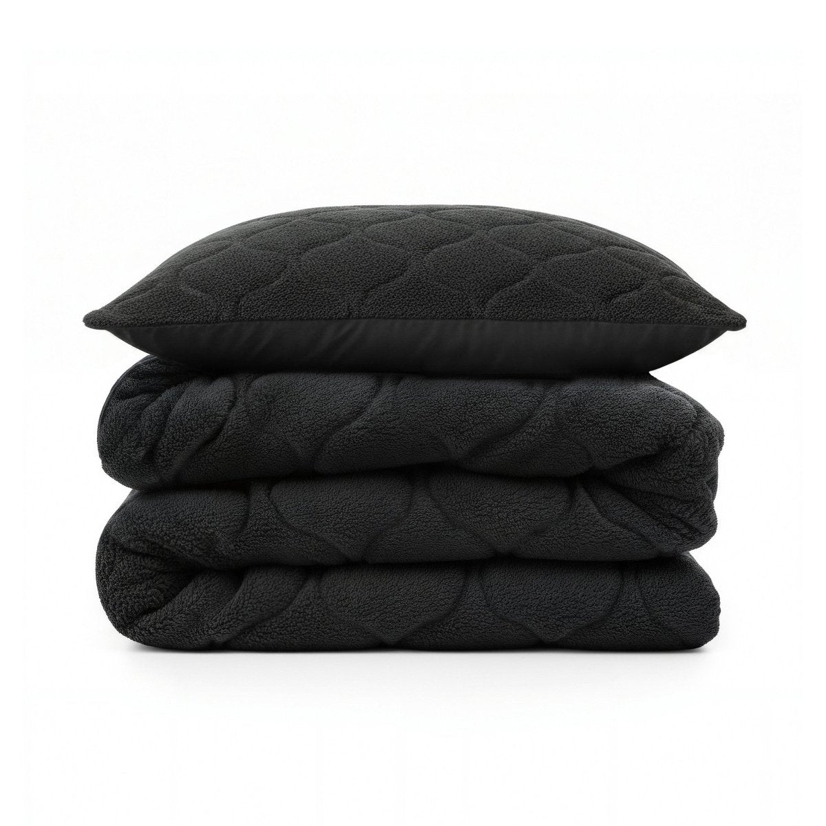 Teddy Fleece Lazy Duvet Teddy | Black | King - 240cm (W) x 200cm (L) - The Bedding & Blankets Store