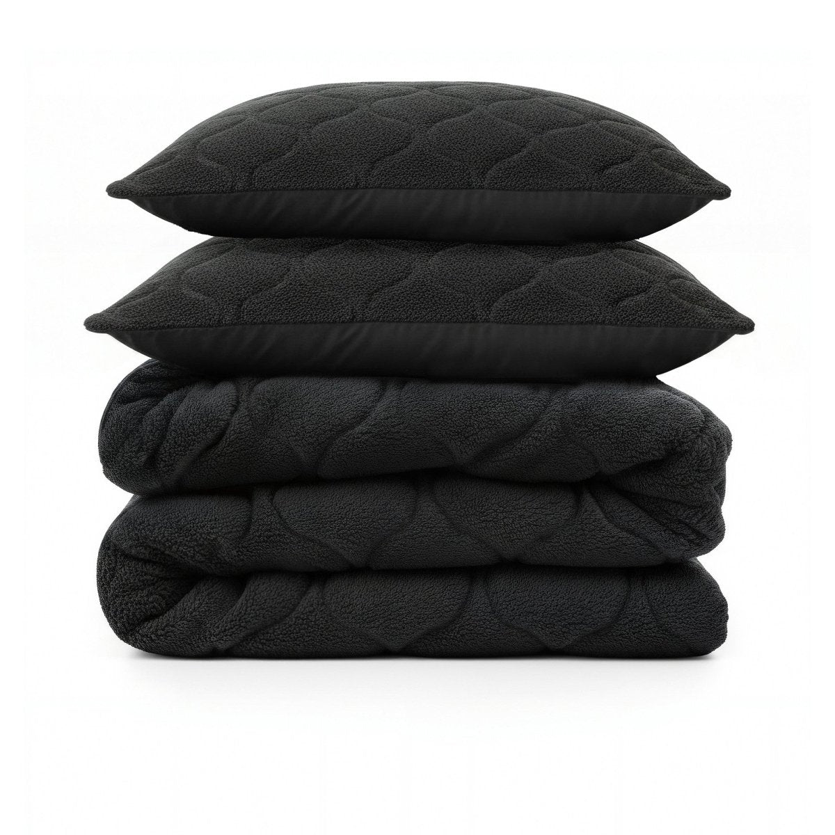 Teddy Fleece Lazy Duvet Teddy | Black | King - 240cm (W) x 200cm (L) - The Bedding & Blankets Store