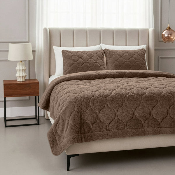 Teddy Fleece Lazy Duvet Teddy | Brown | King - 240cm (W) x 200cm (L) - The Bedding & Blankets Store