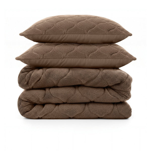 Teddy Fleece Lazy Duvet Teddy | Brown | King - 240cm (W) x 200cm (L) - The Bedding & Blankets Store