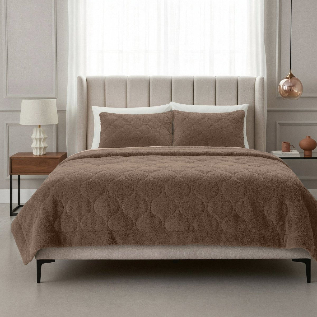 Teddy Fleece Lazy Duvet Teddy | Brown | King - 240cm (W) x 200cm (L) - The Bedding & Blankets Store