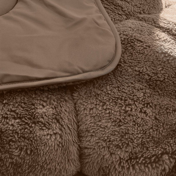 Teddy Fleece Lazy Duvet Teddy | Brown | King - 240cm (W) x 200cm (L) - The Bedding & Blankets Store
