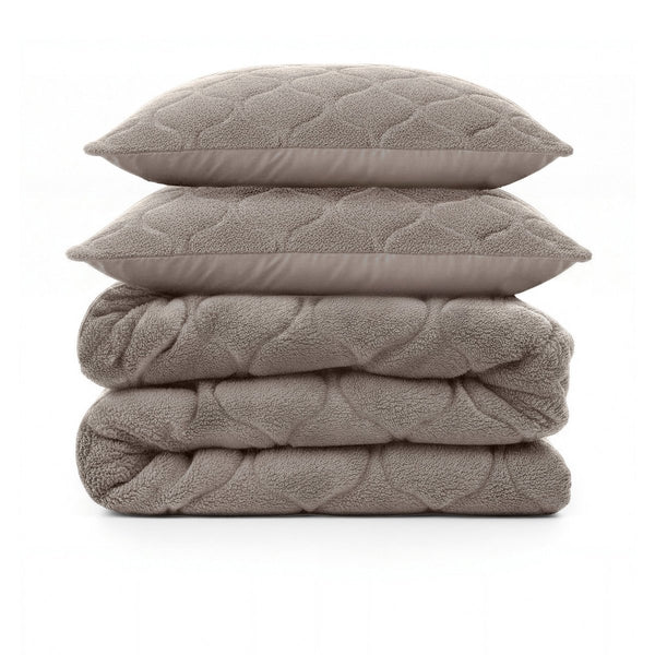 Teddy Fleece Lazy Duvet Teddy | Grey | King - 240cm (W) x 200cm (L) - The Bedding & Blankets Store