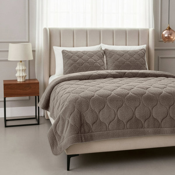 Teddy Fleece Lazy Duvet Teddy | Grey | King - 240cm (W) x 200cm (L) - The Bedding & Blankets Store