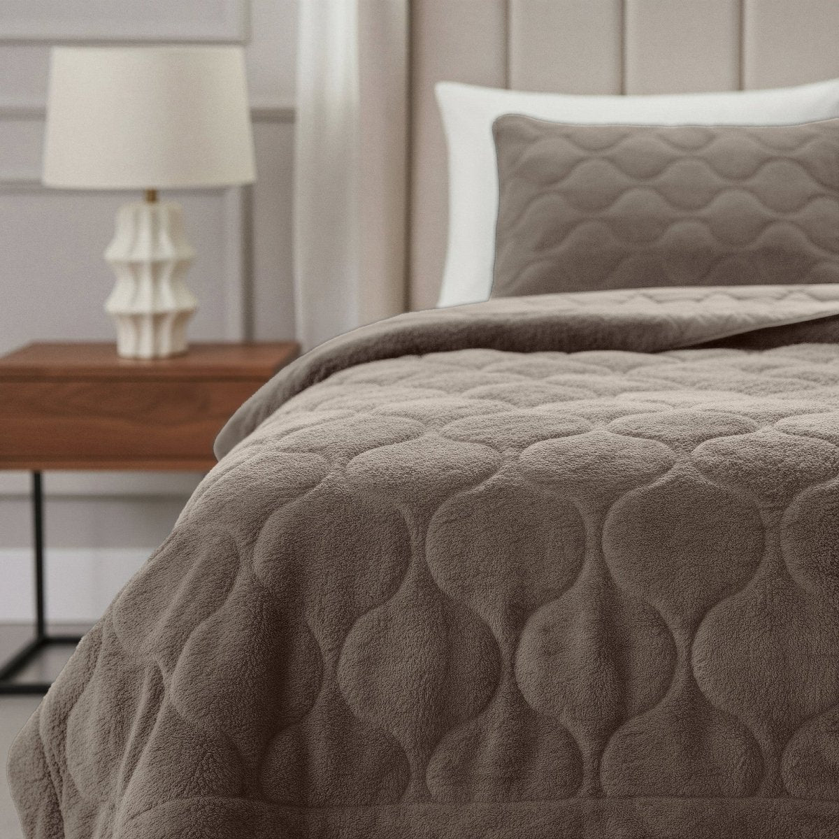 Teddy Fleece Lazy Duvet Teddy | Grey | King - 240cm (W) x 200cm (L) - The Bedding & Blankets Store