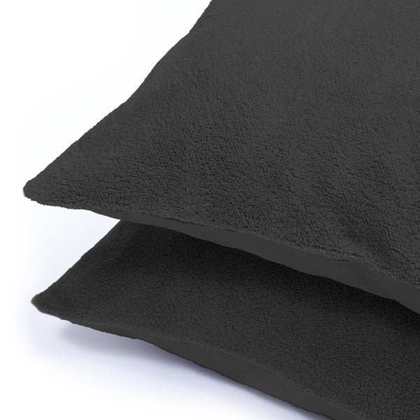 Teddy Fleece Pillowcase | Anthracite | 60cm x 70cm - The Bedding & Blankets Store