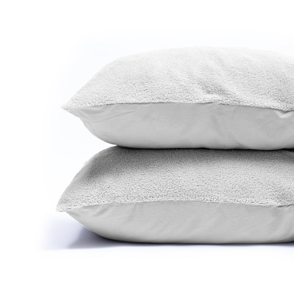 Teddy Fleece Pillowcase | Grey | 60cm x 70cm - The Bedding & Blankets Store