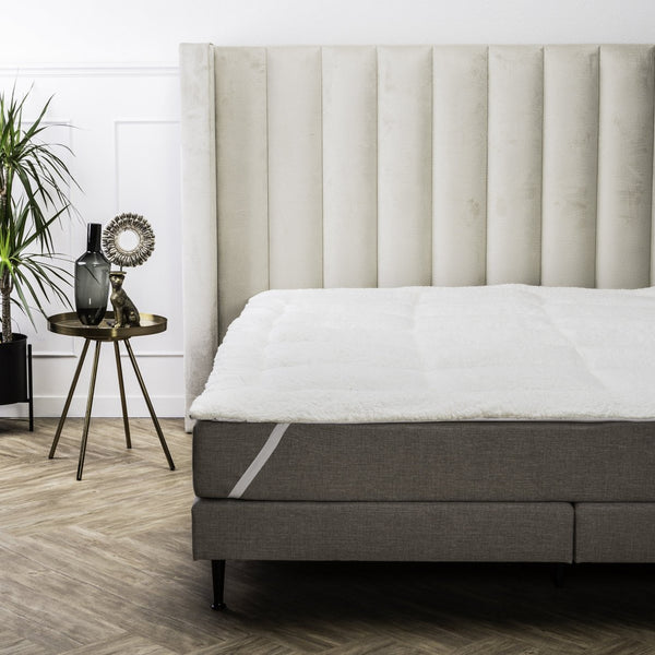 Teddy Sherpa Mattress Topper | White | Single 80cm (W) x 200cm (L) - The Bedding & Blankets Store