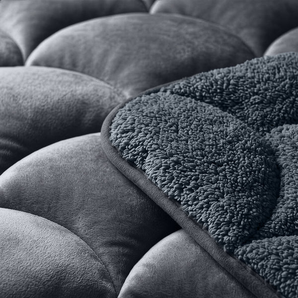 Teddy & Velvet Coverless Duvet | Anthracite | Single - 140cm (W) x 200cm (L) - The Bedding & Blankets Store