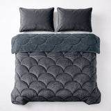 Teddy & Velvet Coverless Duvet | Anthracite | Single - 140cm (W) x 200cm (L) - The Bedding & Blankets Store