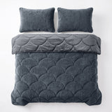 Teddy & Velvet Coverless Duvet | Anthracite | Single - 140cm (W) x 200cm (L) - The Bedding & Blankets Store