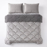 Teddy & Velvet Coverless Duvet | Taupe/Grey | Single - 140cm (W) x 200cm (L) - The Bedding & Blankets Store