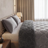 Teddy & Velvet Coverless Duvet | Taupe/Grey | Single - 140cm (W) x 200cm (L) - The Bedding & Blankets Store