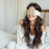 Ultra - Soft Deep Sleep Mask | Beige | 68cm x 12cm - The Bedding & Blankets Store