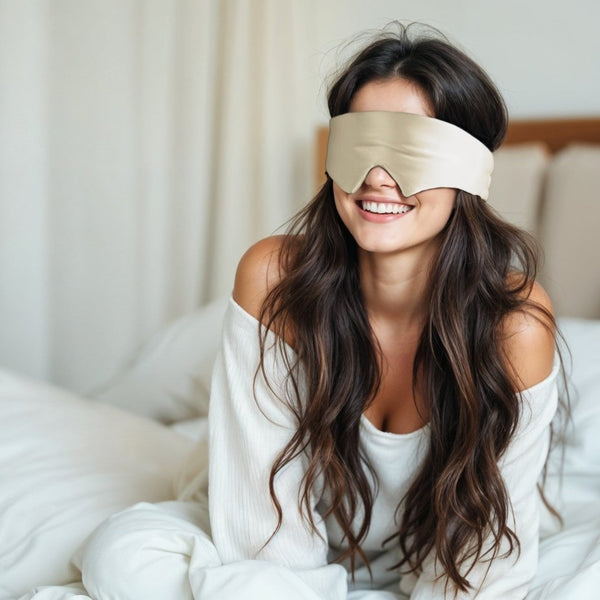 Ultra - Soft Deep Sleep Mask | Beige | 68cm x 12cm - The Bedding & Blankets Store