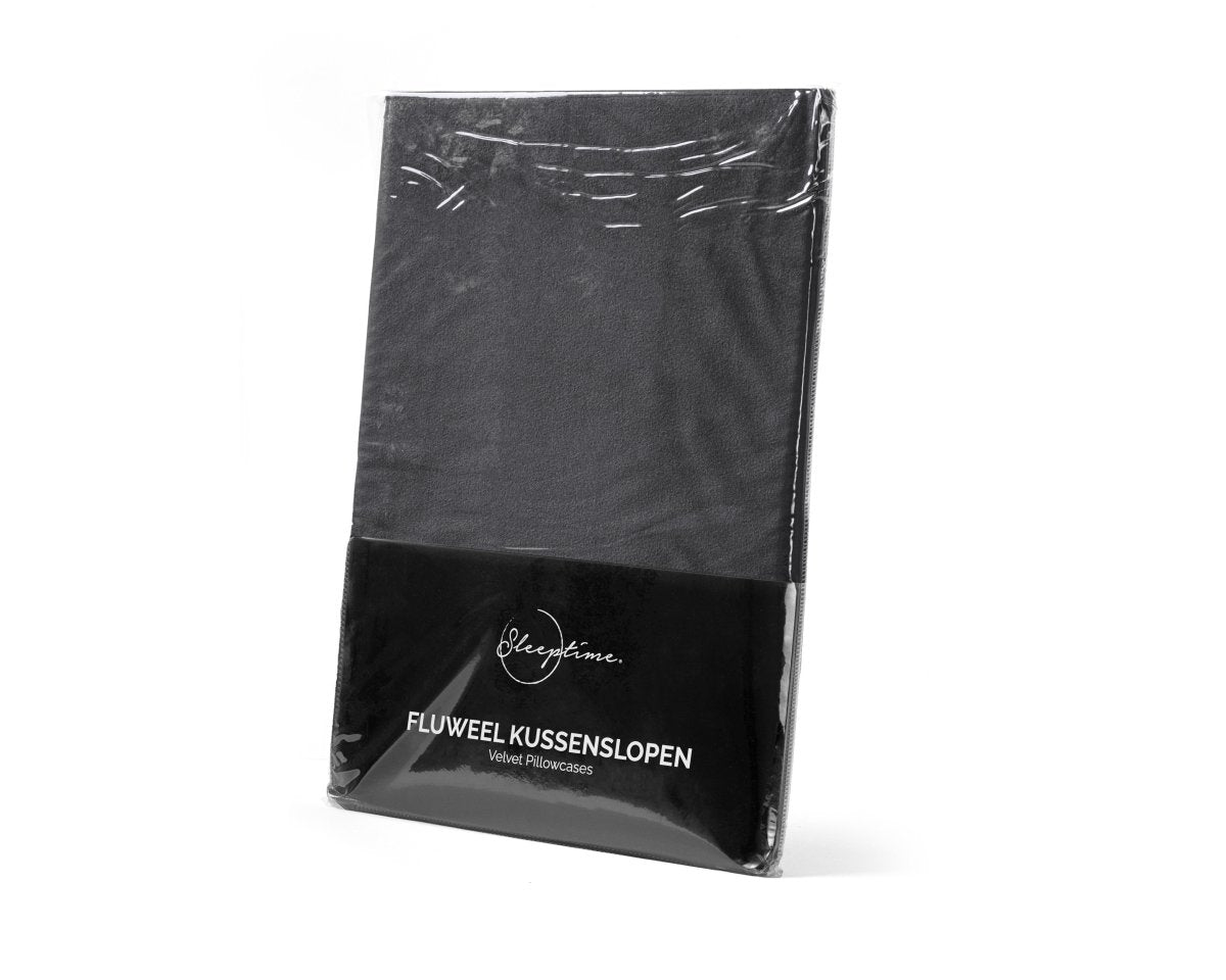 Velvet 2 in 1 Pillowcase | Anthracite | 60cm x 70cm - The Bedding & Blankets Store