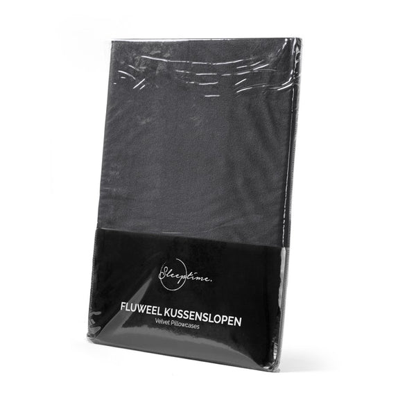 Velvet 2 in 1 Pillowcase | Anthracite | 60cm x 70cm - The Bedding & Blankets Store