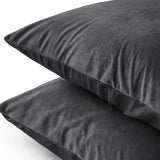 Velvet 2 in 1 Pillowcase | Anthracite | 60cm x 70cm - The Bedding & Blankets Store