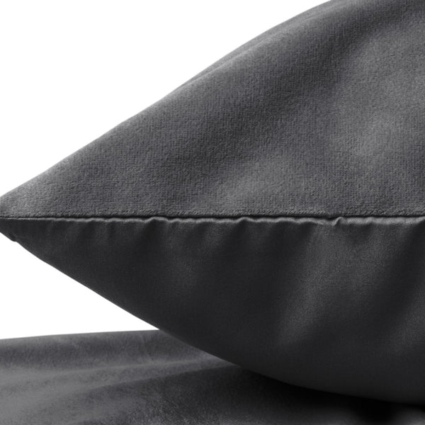 Velvet 2 in 1 Pillowcase | Anthracite | 60cm x 70cm - The Bedding & Blankets Store