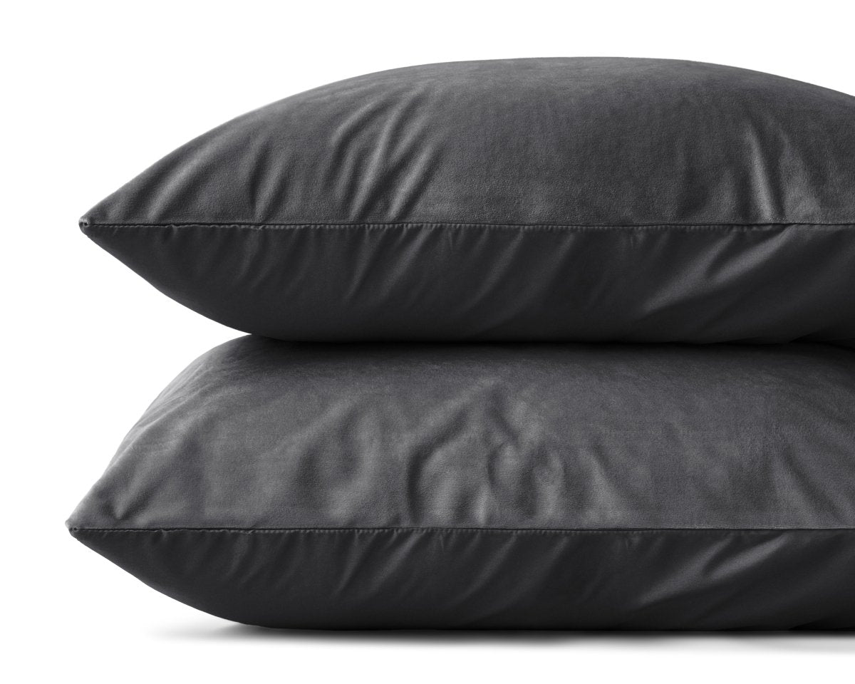 Velvet 2 in 1 Pillowcase | Anthracite | 60cm x 70cm - The Bedding & Blankets Store