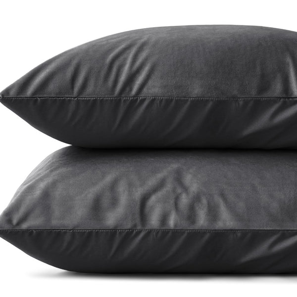 Velvet 2 in 1 Pillowcase | Anthracite | 60cm x 70cm - The Bedding & Blankets Store