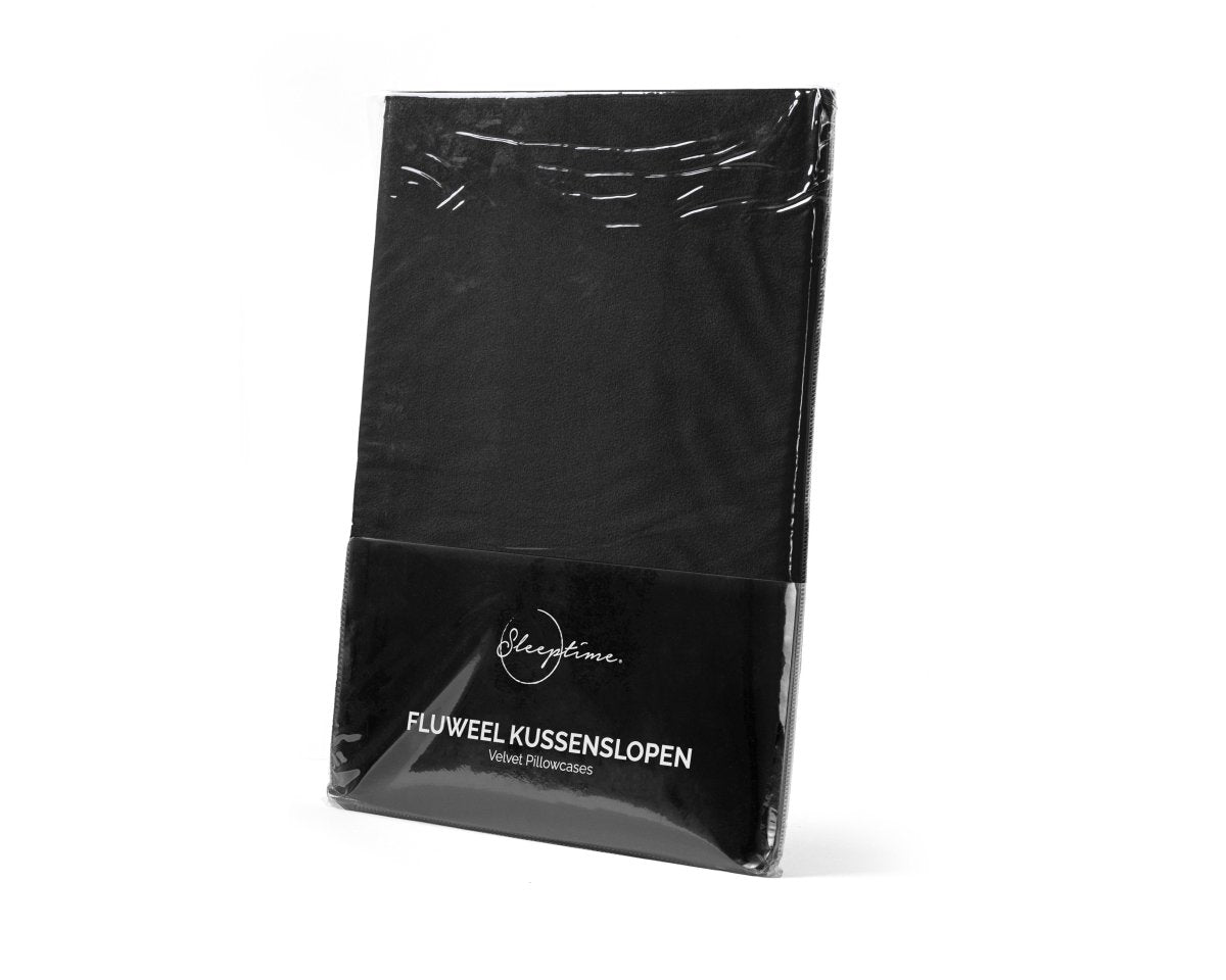 Velvet 2 in 1 Pillowcase | Black | 60cm x 70cm - The Bedding & Blankets Store
