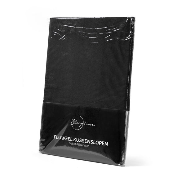 Velvet 2 in 1 Pillowcase | Black | 60cm x 70cm - The Bedding & Blankets Store