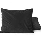 Velvet 2 in 1 Pillowcase | Black | 60cm x 70cm - The Bedding & Blankets Store