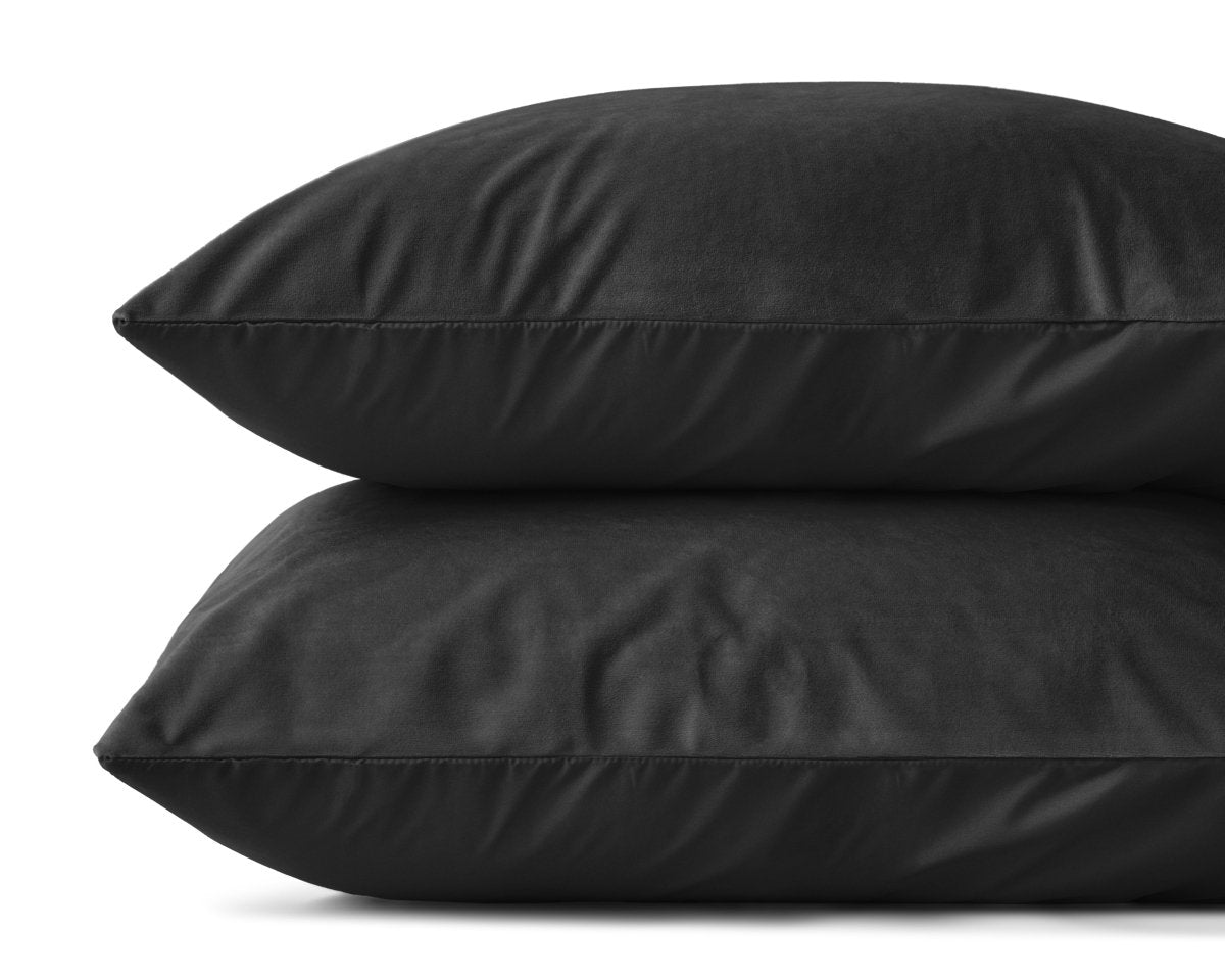 Velvet 2 in 1 Pillowcase | Black | 60cm x 70cm - The Bedding & Blankets Store