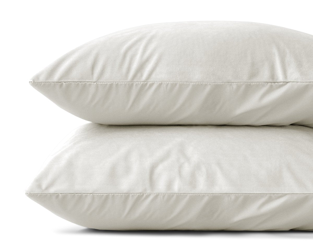 Velvet 2 in 1 Pillowcase | Cream | 60cm x 70cm - The Bedding & Blankets Store