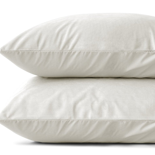 Velvet 2 in 1 Pillowcase | Cream | 60cm x 70cm - The Bedding & Blankets Store