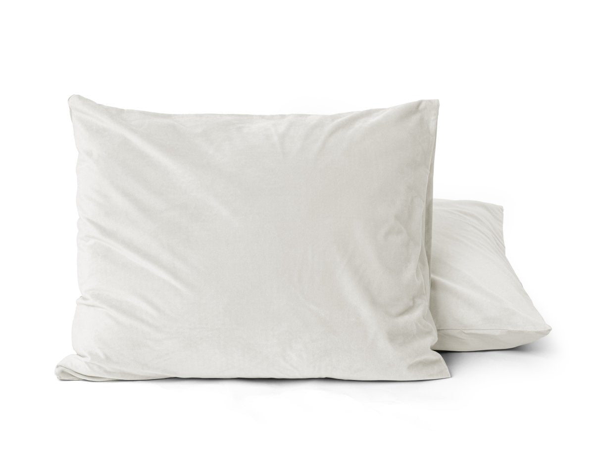 Velvet 2 in 1 Pillowcase | Cream | 60cm x 70cm - The Bedding & Blankets Store
