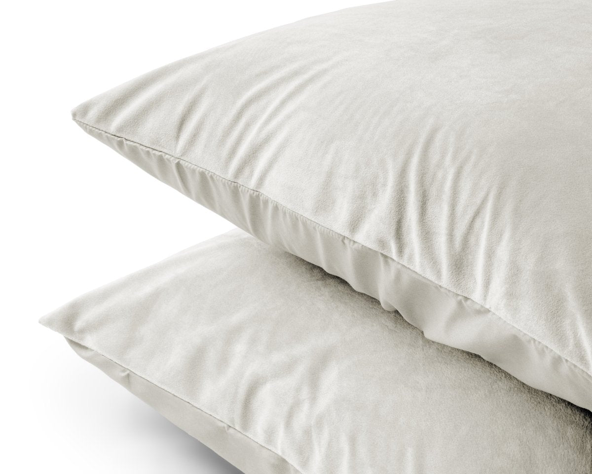 Velvet 2 in 1 Pillowcase | Cream | 60cm x 70cm - The Bedding & Blankets Store
