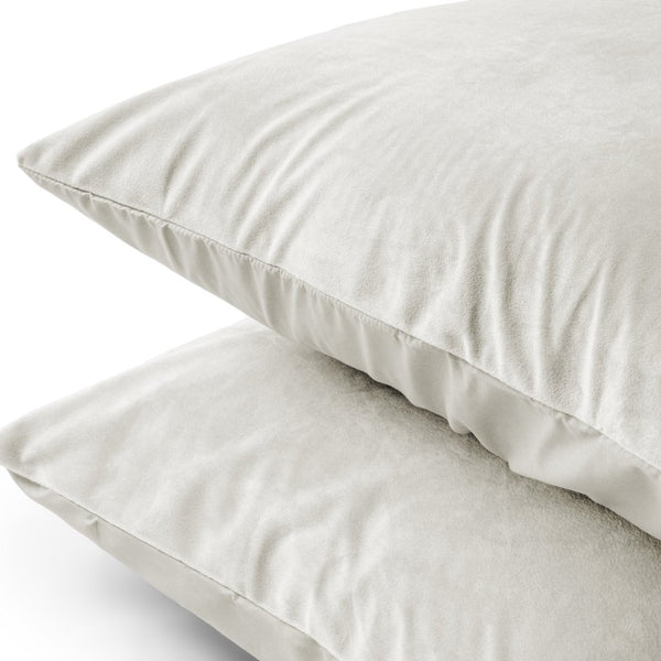Velvet 2 in 1 Pillowcase | Cream | 60cm x 70cm - The Bedding & Blankets Store