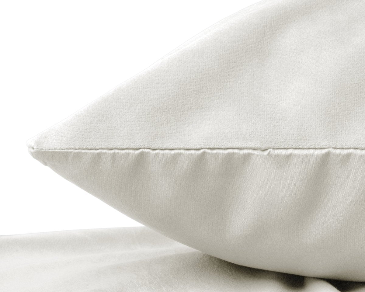 Velvet 2 in 1 Pillowcase | Cream | 60cm x 70cm - The Bedding & Blankets Store