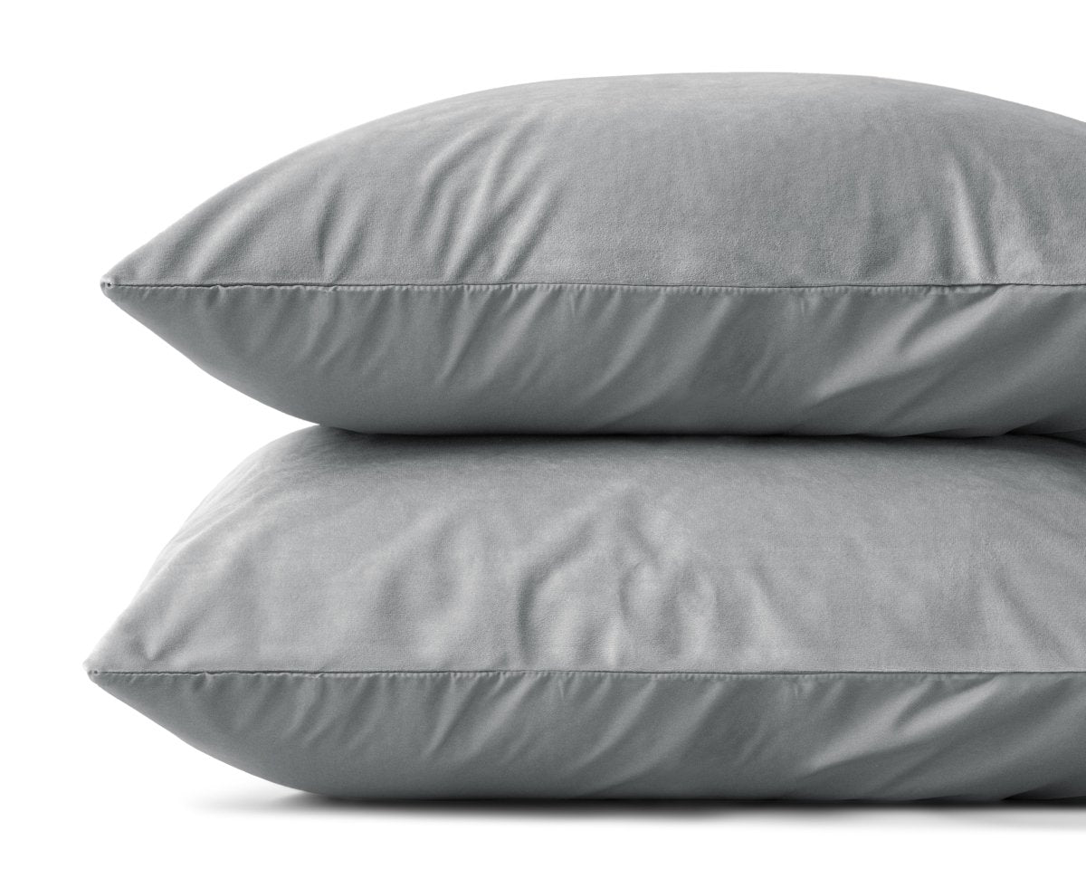 Velvet 2 in 1 Pillowcase | Grey | 60cm x 70cm - The Bedding & Blankets Store