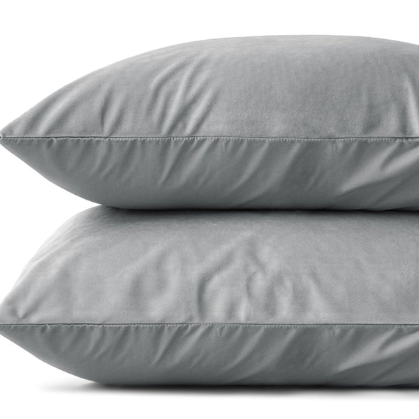 Velvet 2 in 1 Pillowcase | Grey | 60cm x 70cm - The Bedding & Blankets Store