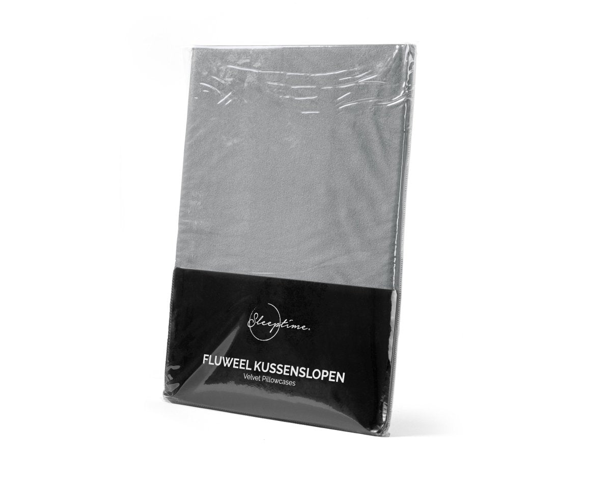 Velvet 2 in 1 Pillowcase | Grey | 60cm x 70cm - The Bedding & Blankets Store