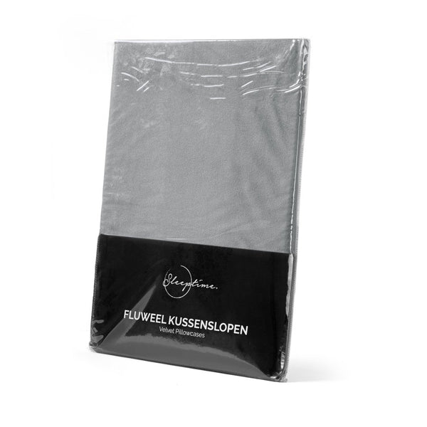 Velvet 2 in 1 Pillowcase | Grey | 60cm x 70cm - The Bedding & Blankets Store