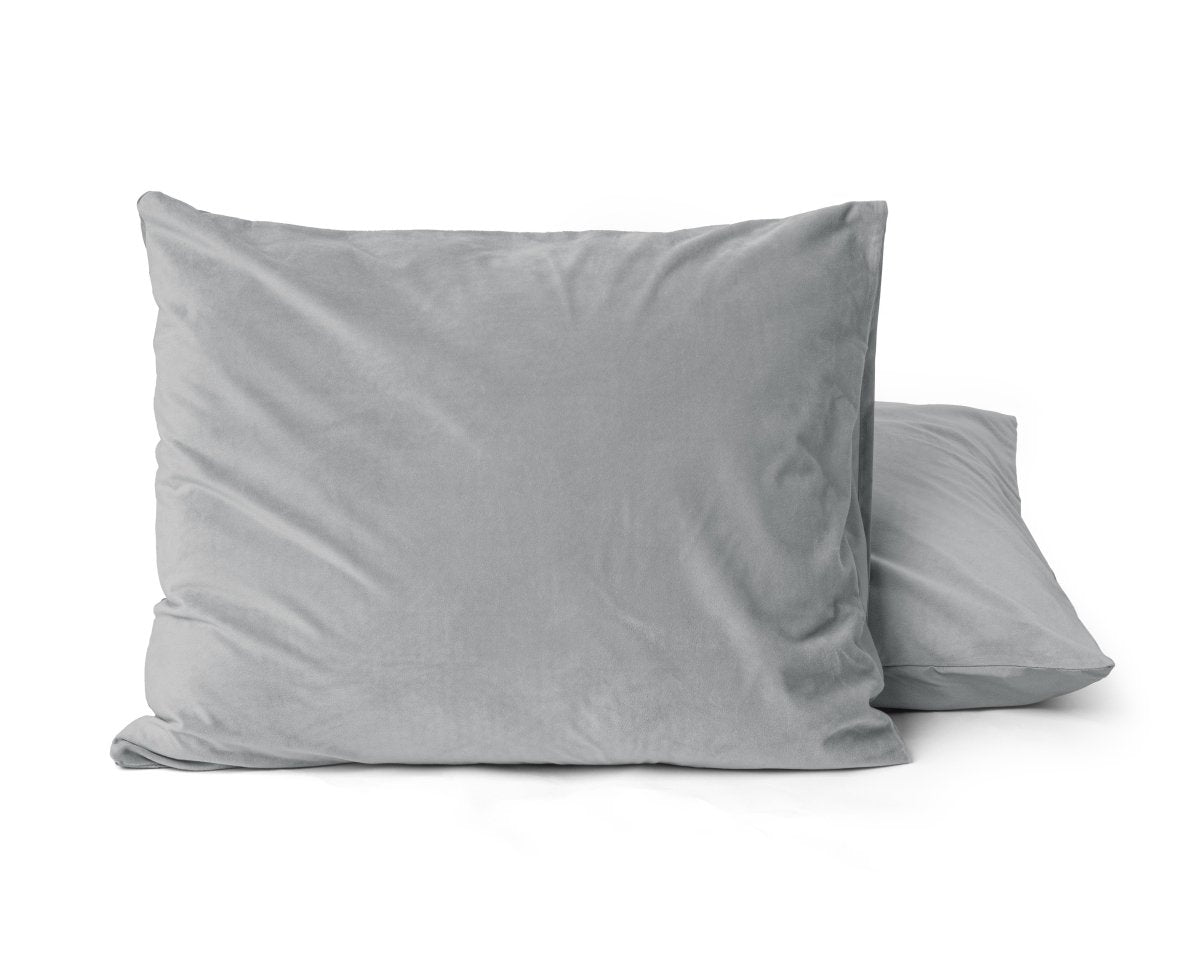Velvet 2 in 1 Pillowcase | Grey | 60cm x 70cm - The Bedding & Blankets Store