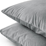 Velvet 2 in 1 Pillowcase | Grey | 60cm x 70cm - The Bedding & Blankets Store