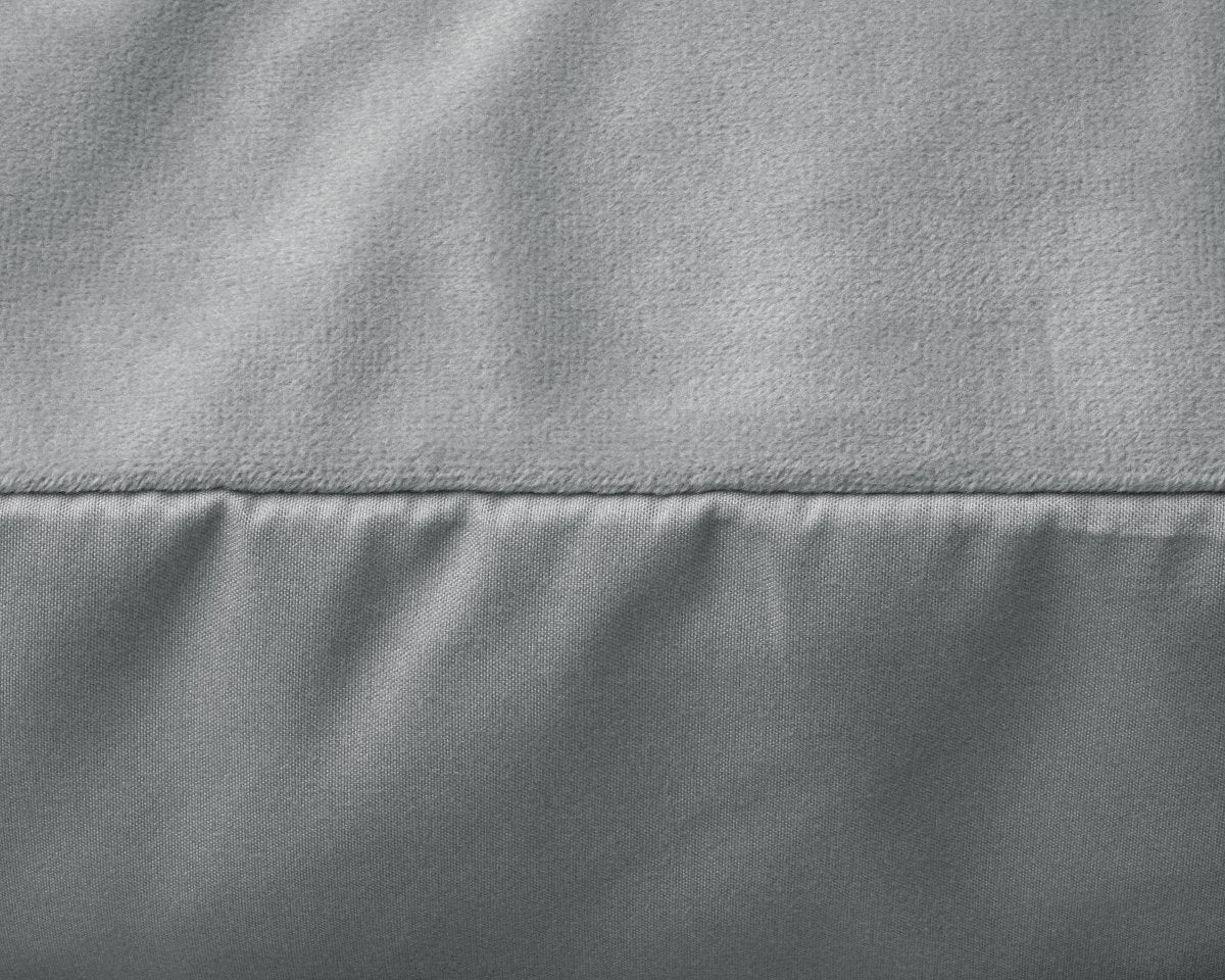 Velvet 2 in 1 Pillowcase | Grey | 60cm x 70cm - The Bedding & Blankets Store