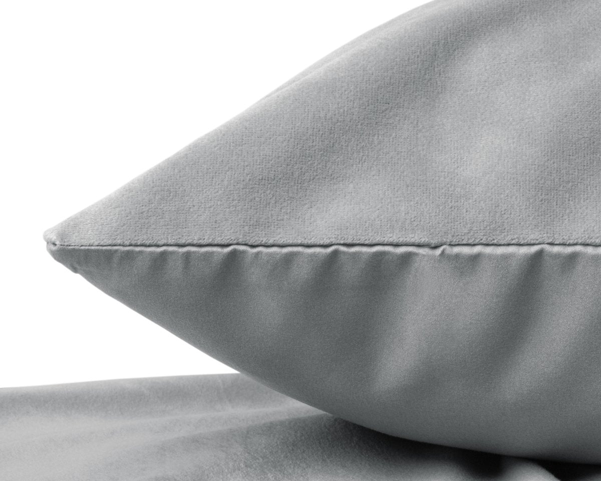 Velvet 2 in 1 Pillowcase | Grey | 60cm x 70cm - The Bedding & Blankets Store
