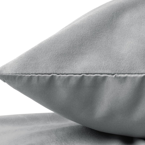 Velvet 2 in 1 Pillowcase | Grey | 60cm x 70cm - The Bedding & Blankets Store