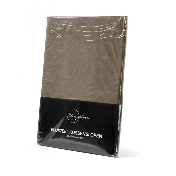 Velvet 2 in 1 Pillowcase | Taupe | 60cm x 70cm - The Bedding & Blankets Store