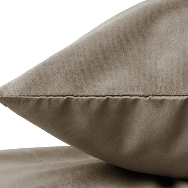 Velvet 2 in 1 Pillowcase | Taupe | 60cm x 70cm - The Bedding & Blankets Store