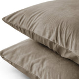 Velvet 2 in 1 Pillowcase | Taupe | 60cm x 70cm - The Bedding & Blankets Store